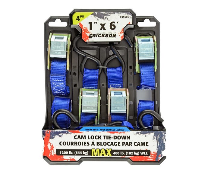 Erickson 4 pack 1 inch X 6 foot Cam Strap 1200 pounda (35605)