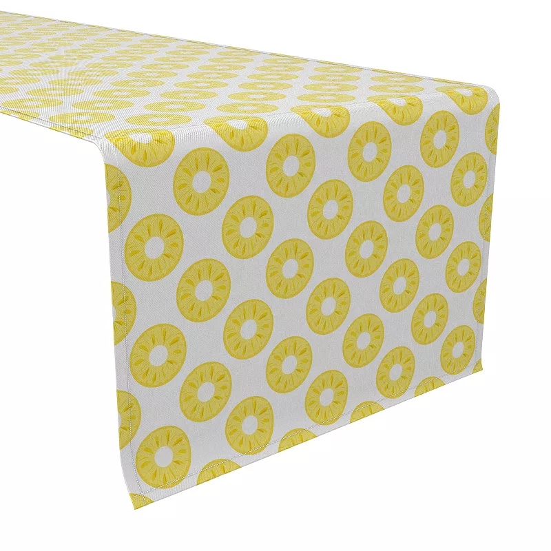 Table Runner， 100% Cotton， 16x108， Summer Pineapple Slices