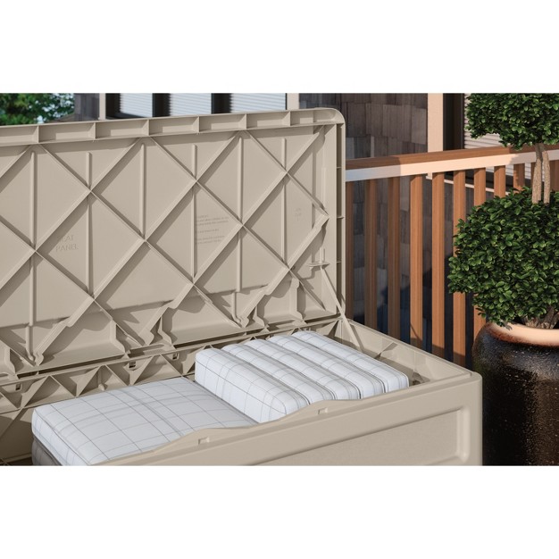 Suncast 73gal Deck Box With Seat Tan