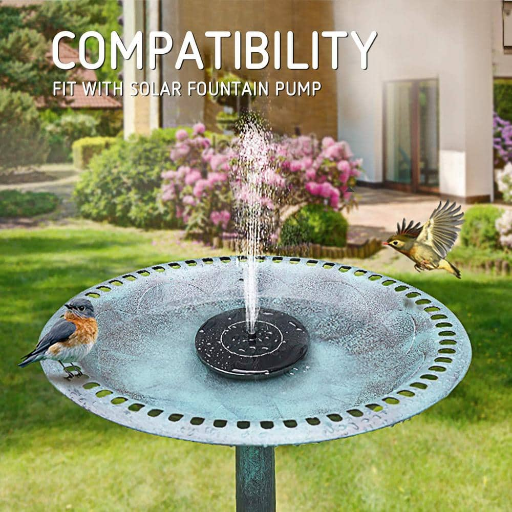 VIVOSUN 28 in. H Polyresin Lightweight Antique Garden BirdBath with Planter Base in Green X0026JT2LR