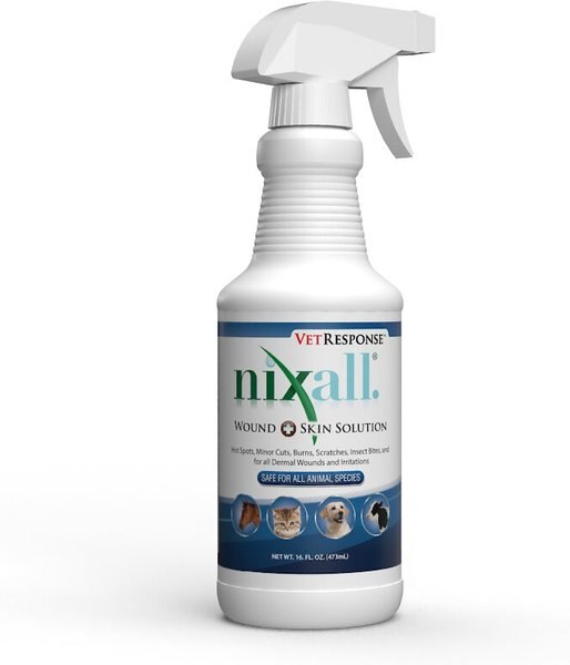 Nixall VetResponse Wound and Skin Solution for Dogs， Cats and Horses