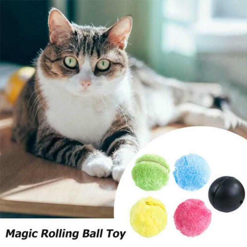 Pet Electric Ball Toy with Plush Cover