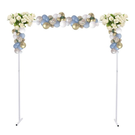 6.6ft Square Wedding Arch Metal Flower Stand Garden Backdrop Archway Reception Party Decor White