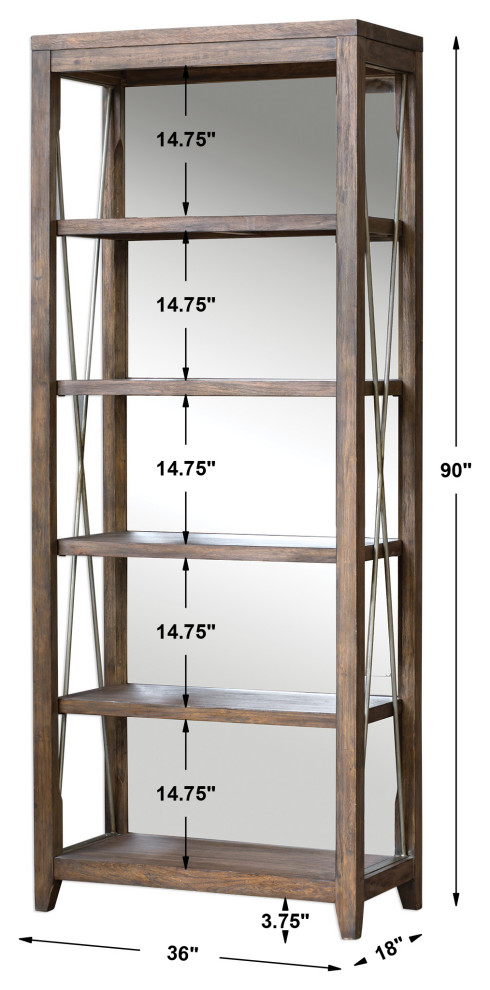 Uttermost Delancey Weathered Oak Etagere   Modern   Bookcases   by Zin Home  Houzz