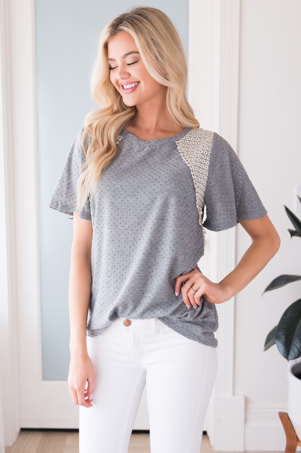 Free To Be Me Modest Lace Blouse