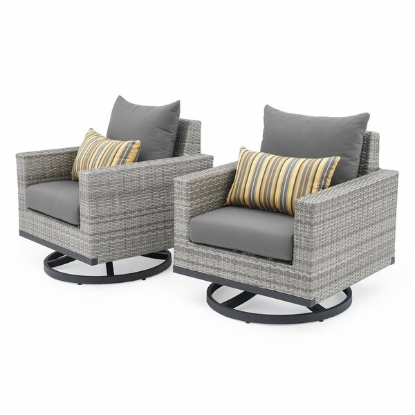 Milo Grey 4 Piece Sunbrella Outdoor Patio Motion Fire Set