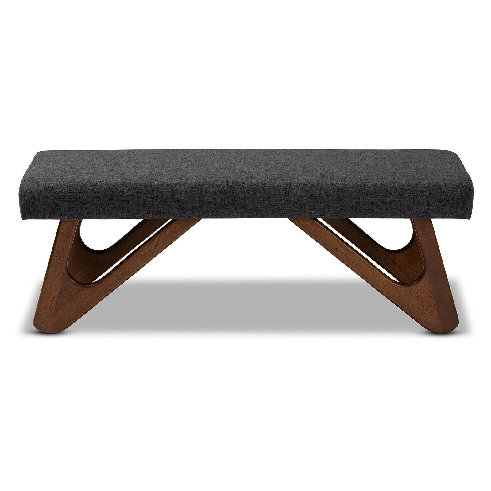 Baxton Studio Rika Upholstered Boomerang Bedroom Bench