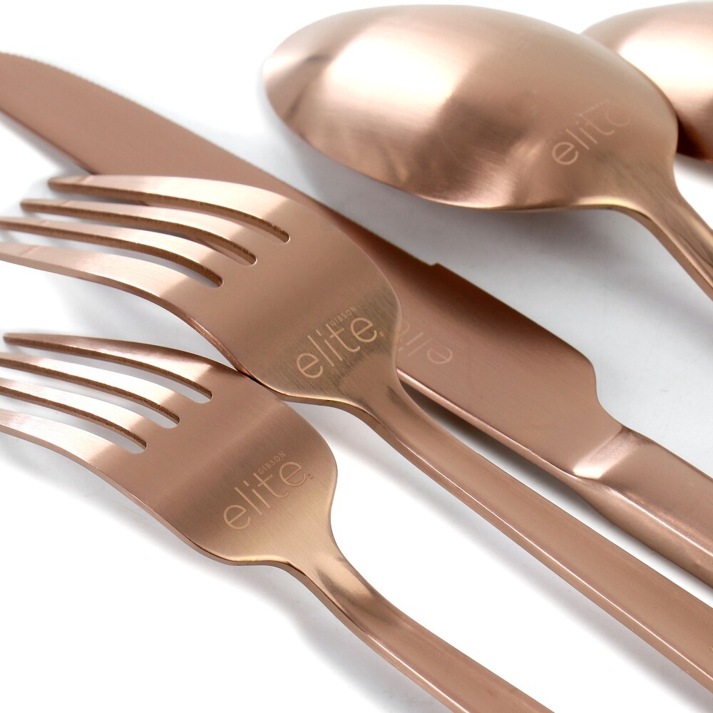 20 Piece Stainless Steel Flatware Set in Bronze