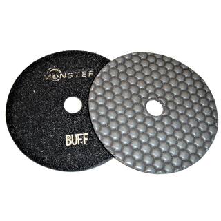 Monster 5 in. Dry Diamond Polishing Pads Set of 8 with Black Buff with Back Holder 5DPDNGSETB