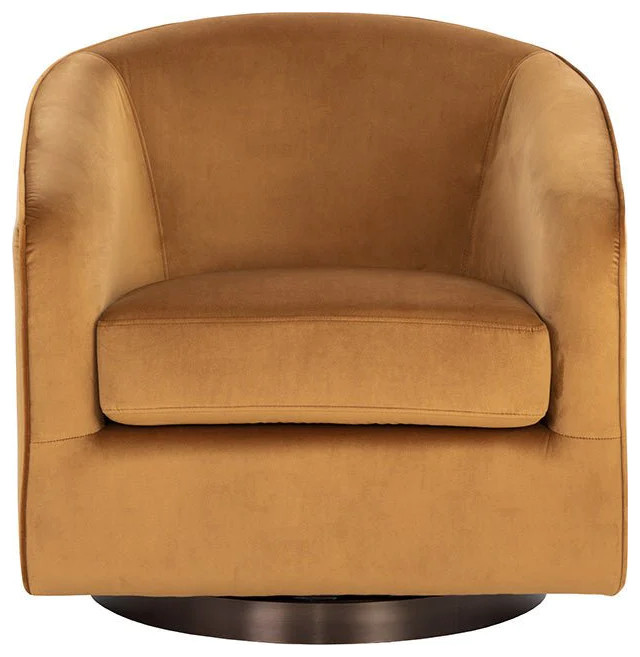 Seymour Swivel Lounge Chair  Dark Bronze  Gold Sky   Contemporary   Armchairs And Accent Chairs   by Peachtree Fine Furniture  Houzz