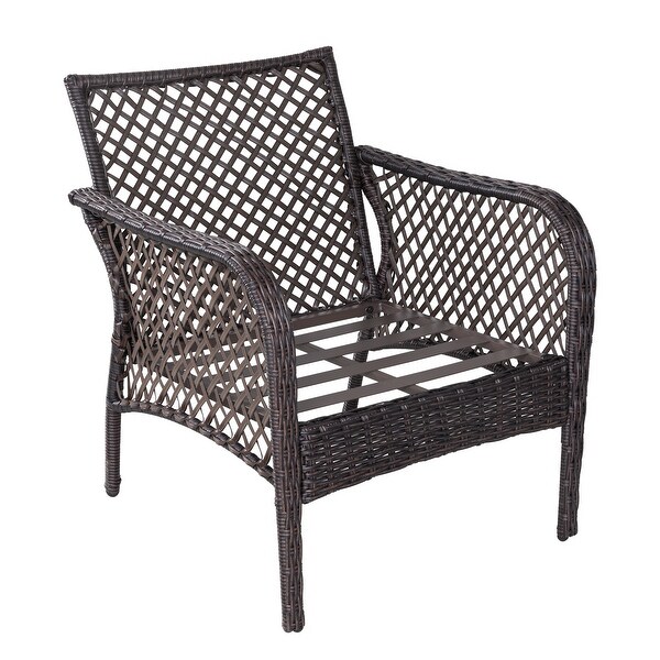 4piece Outdoor Resin Wicker Chat Set with Cushions