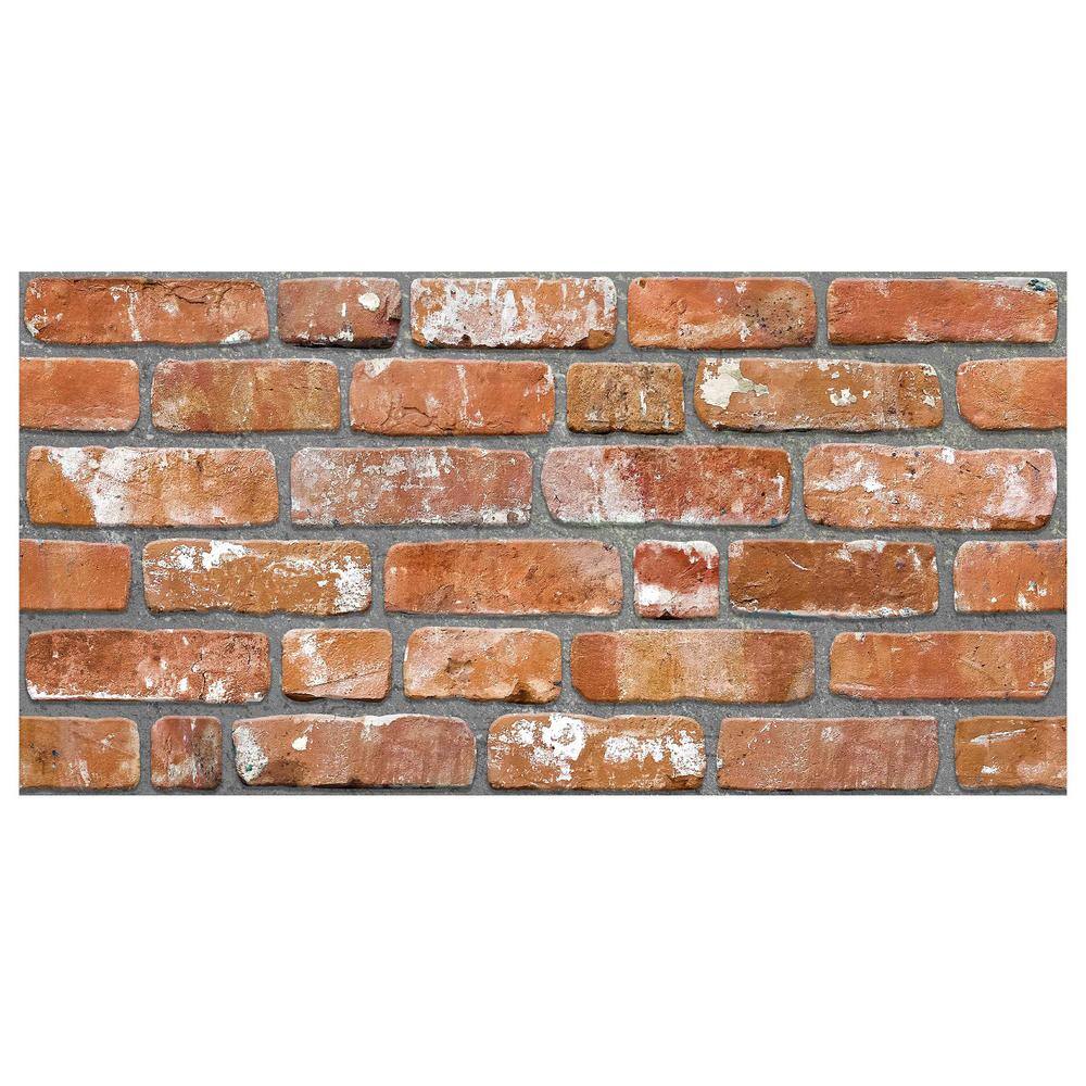 Dundee Deco Falkirk Uffcott III 0.8 in. x 39.4 in. x 19.7 in. Red Orange Faux Brick Styrofoam 3D Decorative Wall Panel (10-Pack) UFHDL1935-10