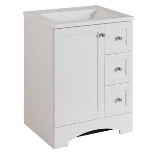 Glacier Bay Lancaster 24.5 in. W x 18.69 in. D Shaker Bath Vanity with White Cultured Marble Top LC24P2-WH