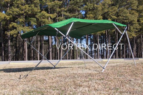 Green Vortex 4 Bow Bimini Top 10' Long， 73-78