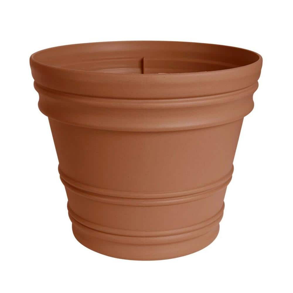 Bloem Rolled Rim 21.5 in. x 21.5 in. Terra Cotta Resin IndoorOutdoor Planter RR2246