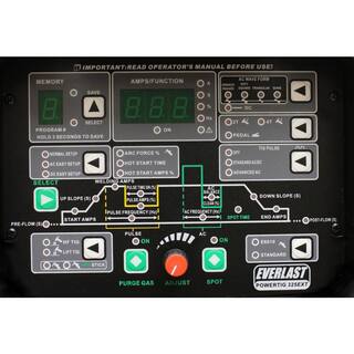 Everlast 325 Amp PowerTIG 325LX IGBT Digital Inverter ACDC StickTIG Welder with High Frequency and Lift TIG Start 240V PowerTIG 325EXT