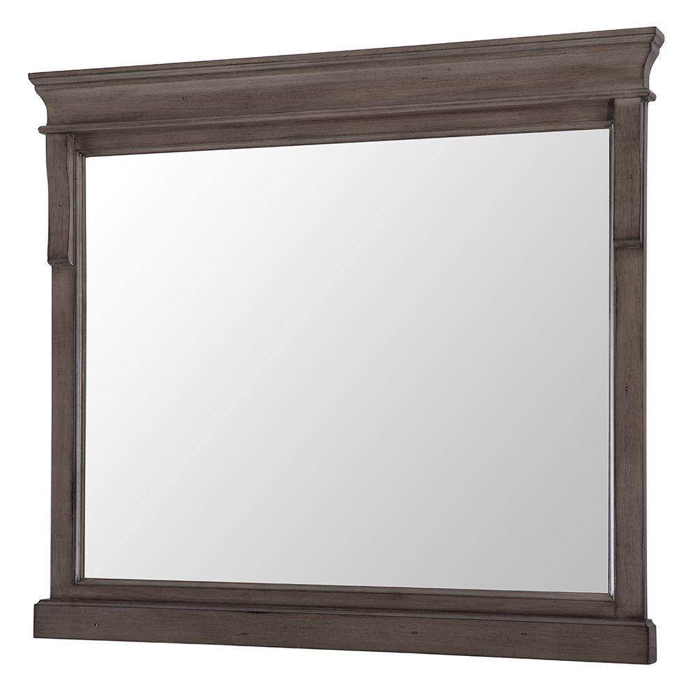 Home Decorators Collection 36 in. W x 32 in. H Framed Rectangular Bathroom Vanity Mirror in Distressed Grey NADGM3632