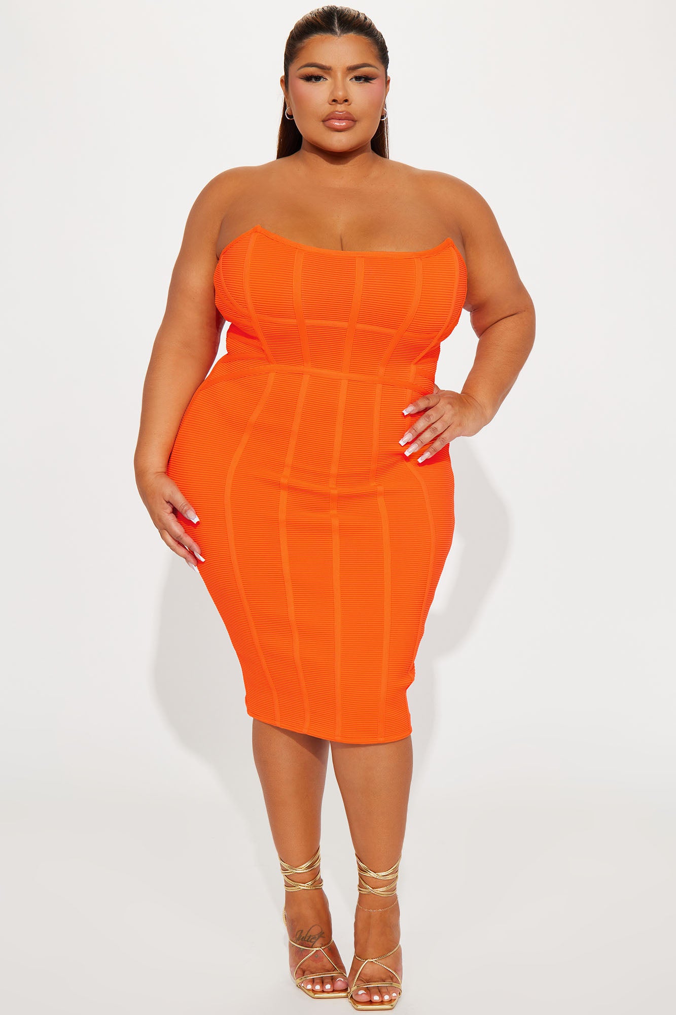 Bangkok Bandage Midi Dress - Orange