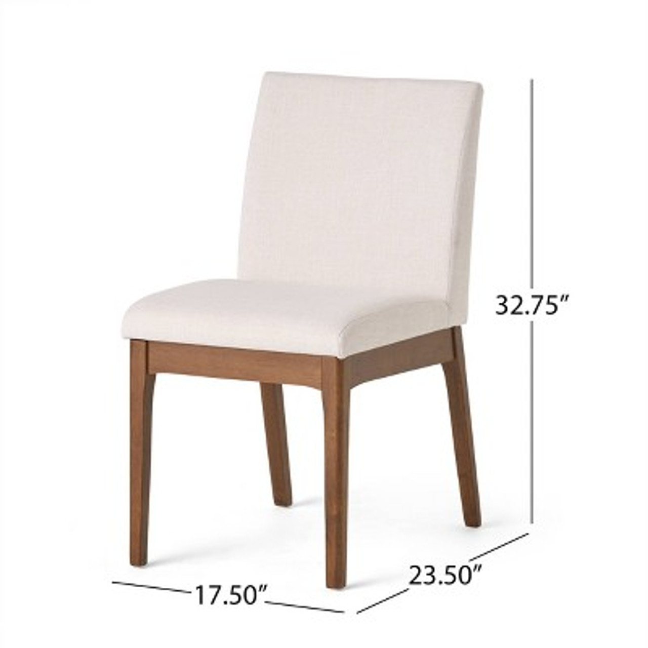 Set of 2 Kwame Dining Chair Beige/Walnut - Christopher Knight Home