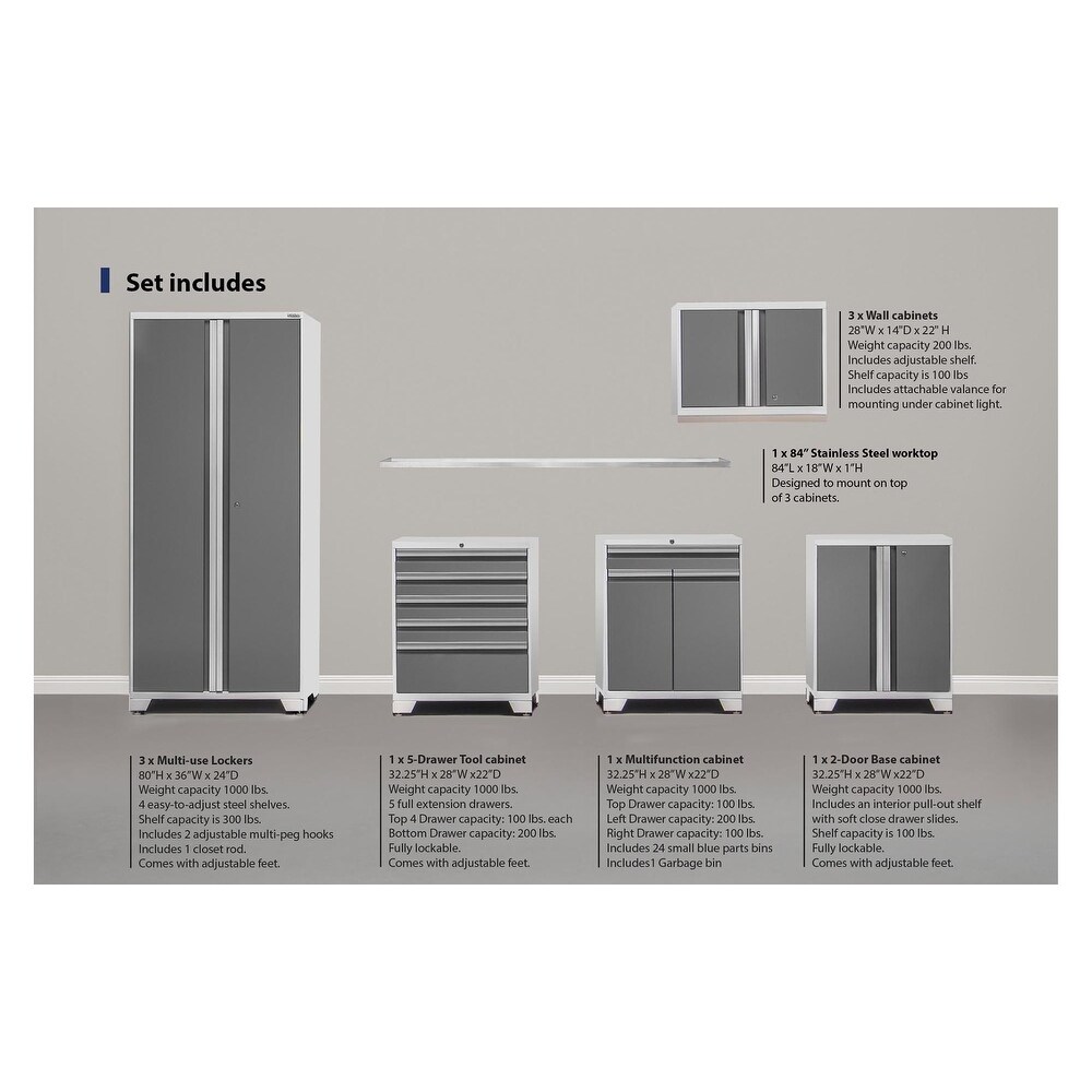 NewAge Products Pro Series 10 pc. Steel Garage Cabinet Set