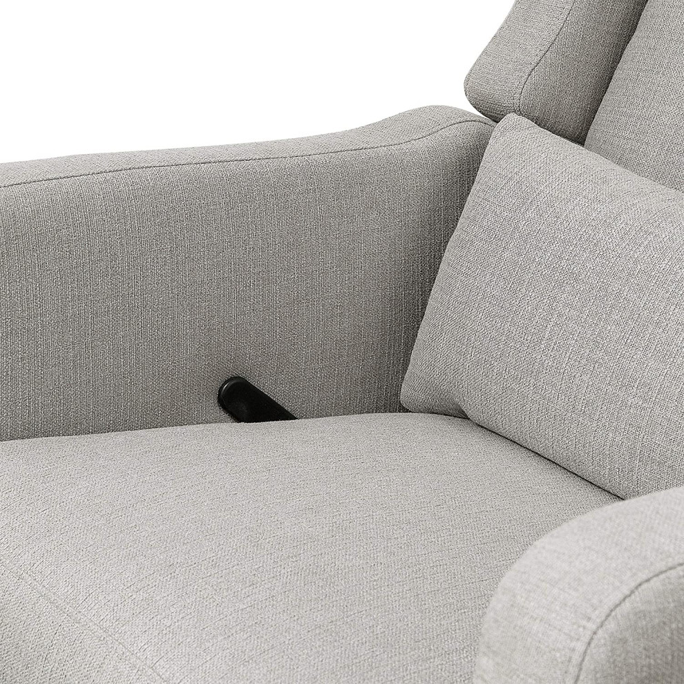 Modern Recliner  Padded Linen Seat With Lumbar Pillow for Extra Comfort   Midcentury   Recliner Chairs   by Declusia  Houzz