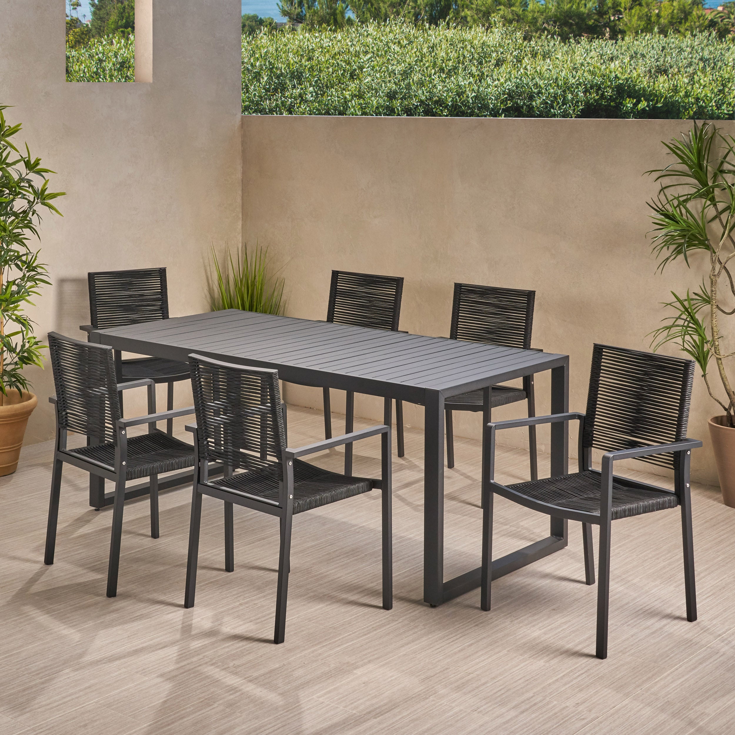 Aicha 6 Seater Aluminum Dining Set