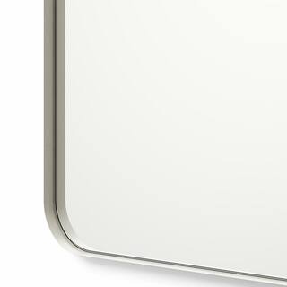 better bevel 24 in. x 36 in. Metal Framed Rounded Rectangle Bathroom Vanity Mirror in Nickel 20047