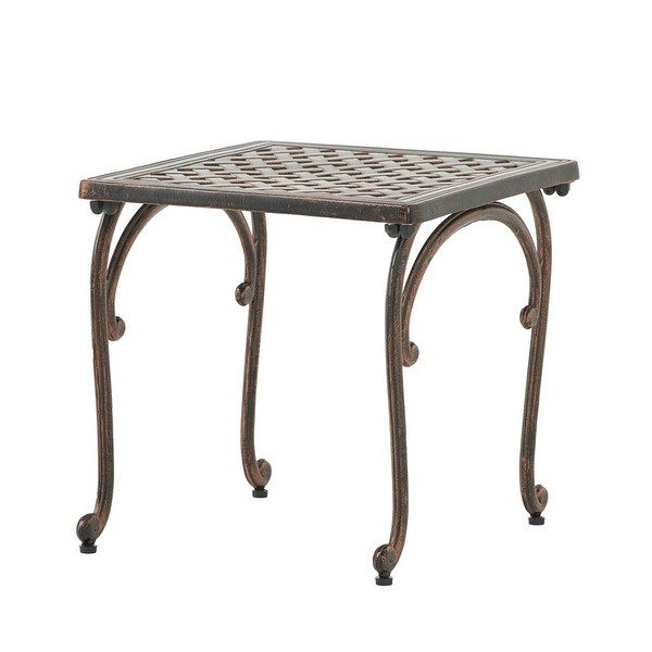 Outdoor garden terrace courtyard square side table，antique style outdoor coffee table made of fabric