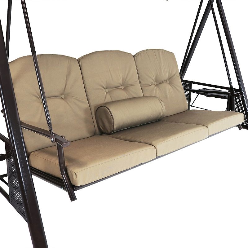 Sunnydaze 3-person Patio Swing With Adjustable Tilt Canopy