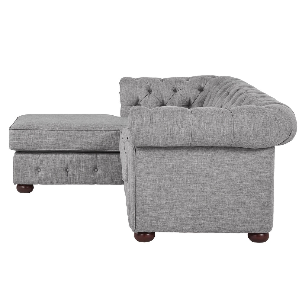 Knightsbridge Tufted Scroll Arm Chesterfield 3 Seat Sofa and Chaise by iNSPIRE Q Artisan