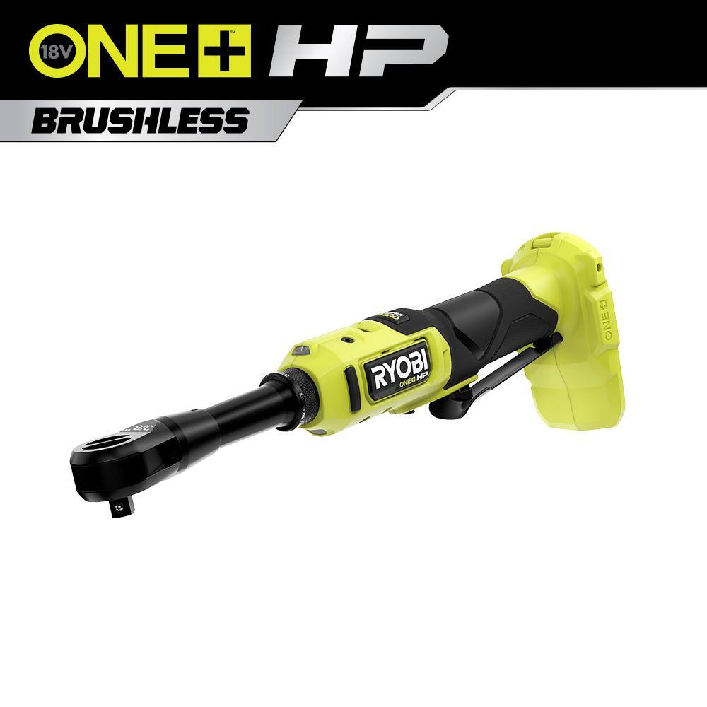 RYOBI ONE+ HP 18V Brushless Cordless 38 in. Extended Reach Ratchet (Tool Only) PBLRC25B