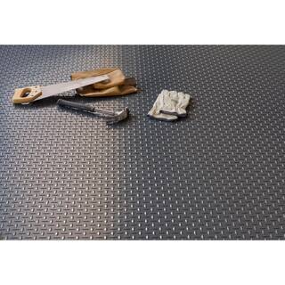 G-Floor Diamond Tread 7.5 ft. x 17 ft. Slate Grey Commercial Grade Vinyl Garage Flooring Cover and Protector GF75DT717SG