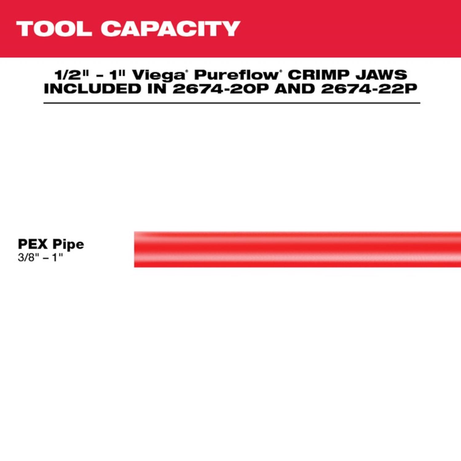 MW M18 Force Logic PEX Crimp 3 Jaws 1 in. Press Tool Kit Black/Red 1 pk