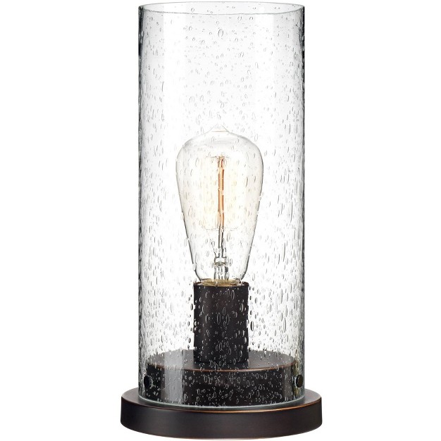 High Bronze Metal Led Seedy Glass Cylinder Shade For Bedroom Bedside Nightstand Office House