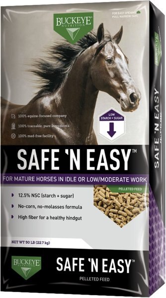 Buckeye Nutrition Safe N' Easy Pelleted Molasses-Free Horse Feed