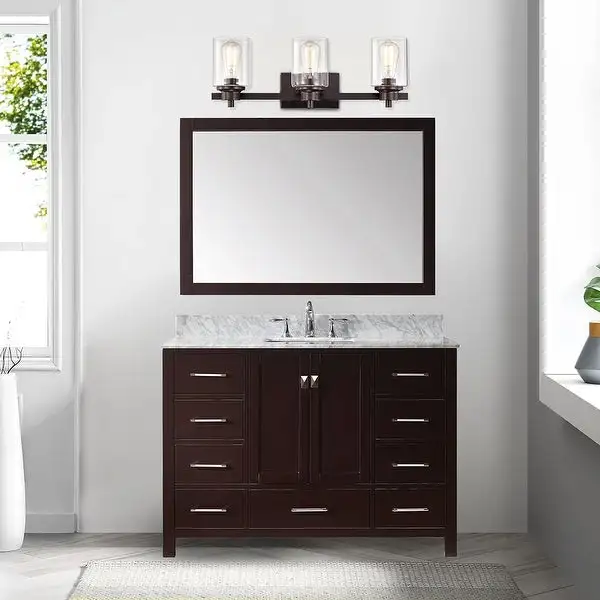 Contemporary Bathroom Vanity Light 3-Light Dimmable with Clear Glass - 8*23*8