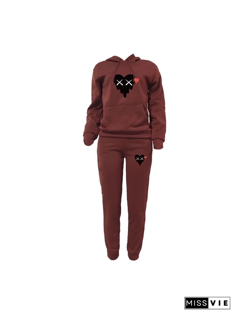 Winter Warm Hoodie Sweatshirt Pants Two Piece Sets