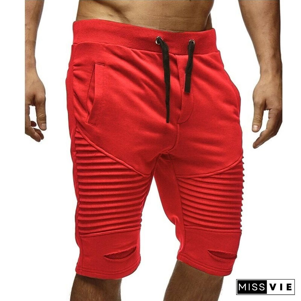 Wrinkled Casual Slim Fit Tethered Track Shorts