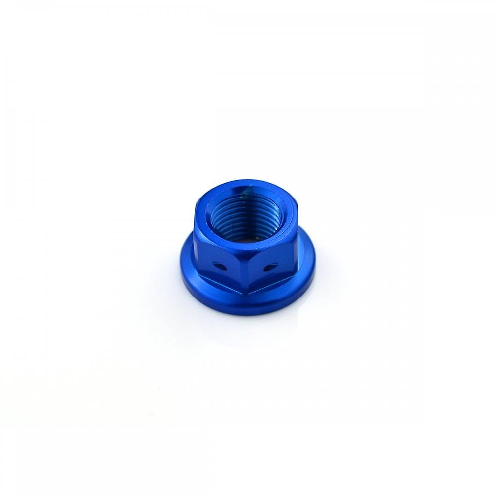 Racebolt Aluminium Flanged Nut M10x 1.25mm Rolled Thread Drilled For Lockwire Blue