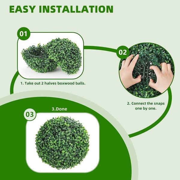 2 Pcs Artificial Plant Topiary Balls Outdoor