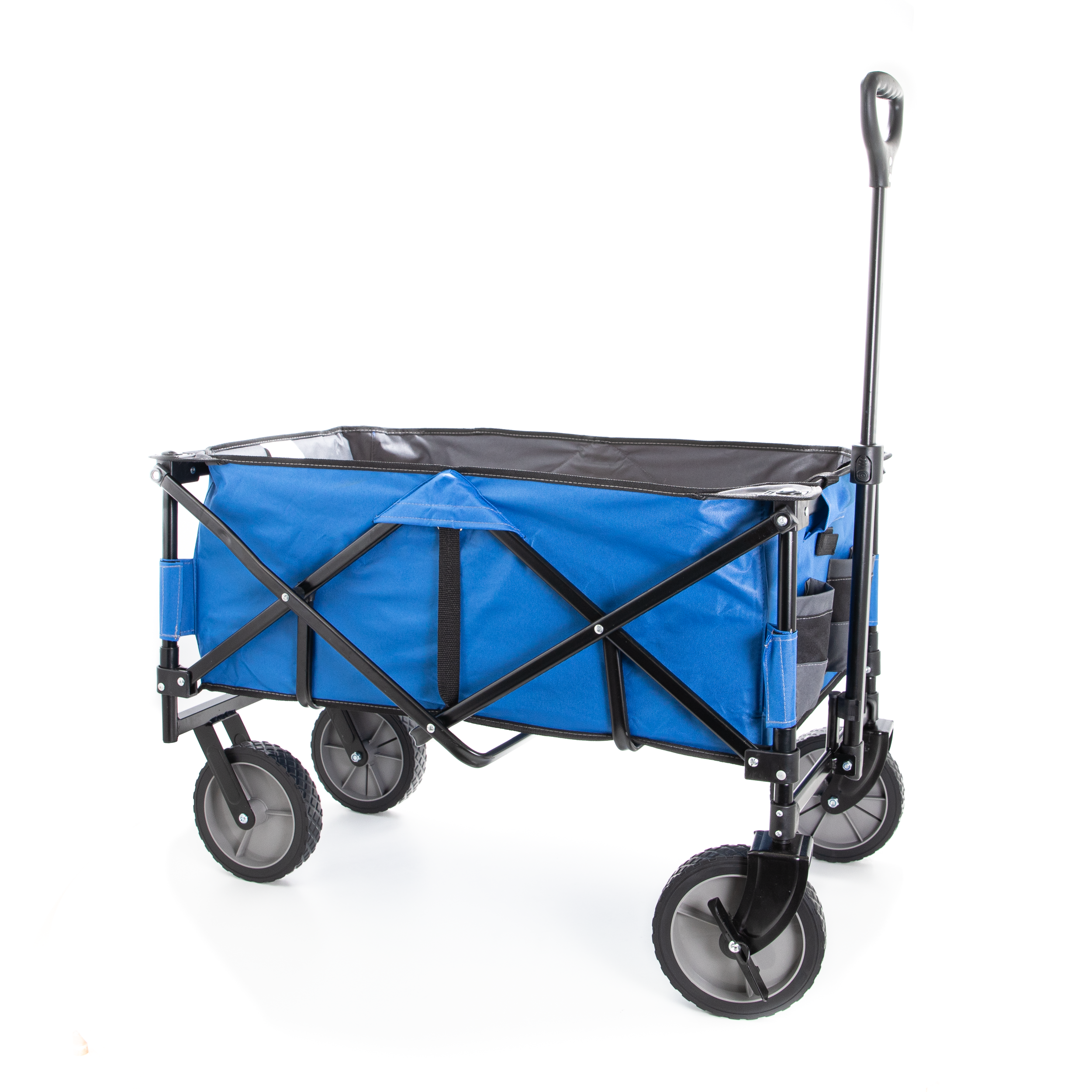 Collapsible Storage Cart, Folding Utility Wagon, Holds up to 176 lbs., Blue