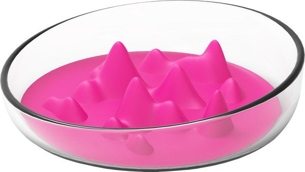 Pet Life Cirlicue Mountain Shaped Modern Slow Feeding Dog and Cat Bowl