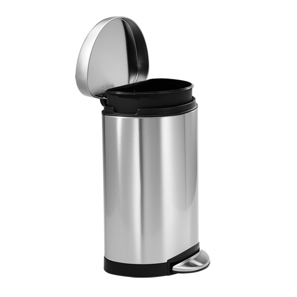 simplehuman Stainless Steel 26 gal SemiRound Step Trash Can