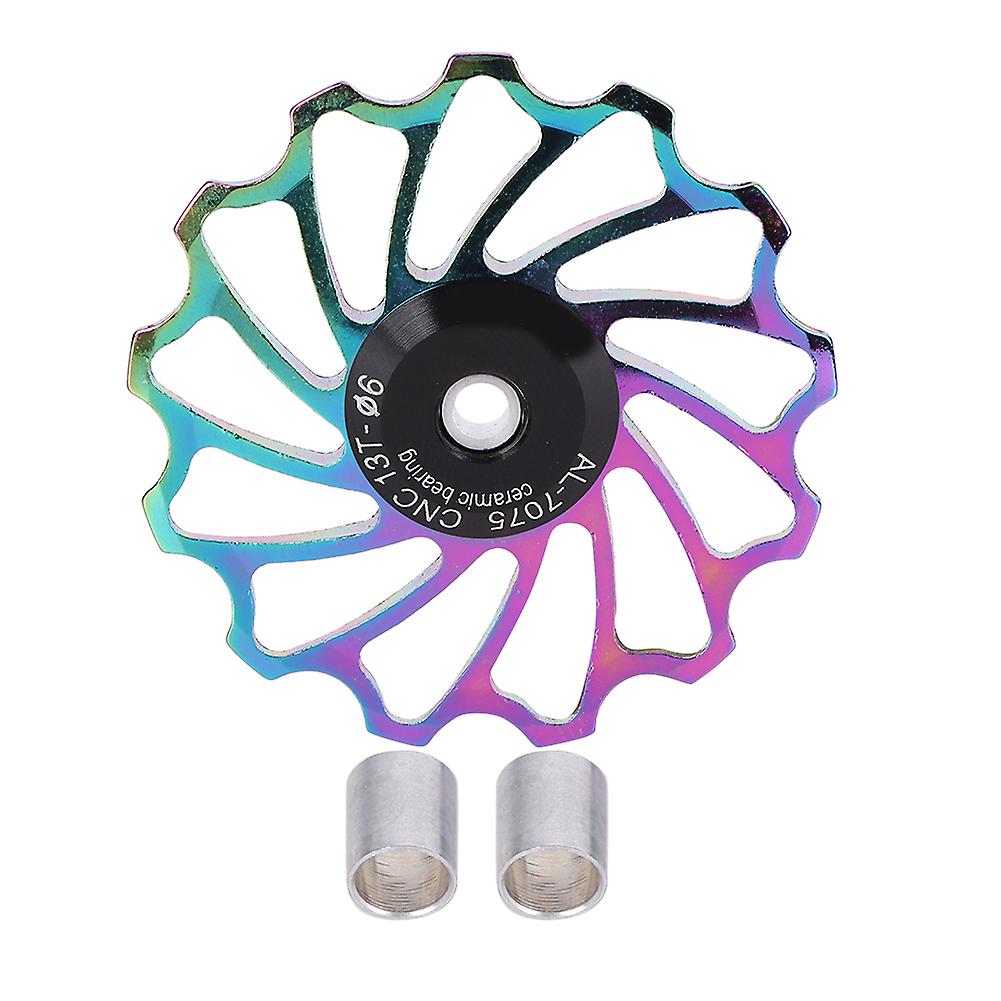 Mountain Bicycle Ceramics Rear Derailleur Pulley Transmission Bearings Bike Cycling Accessorycolorful-13t