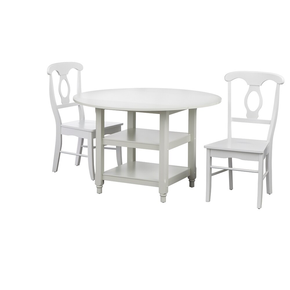 Simple Living Cottage White Round Dining Table