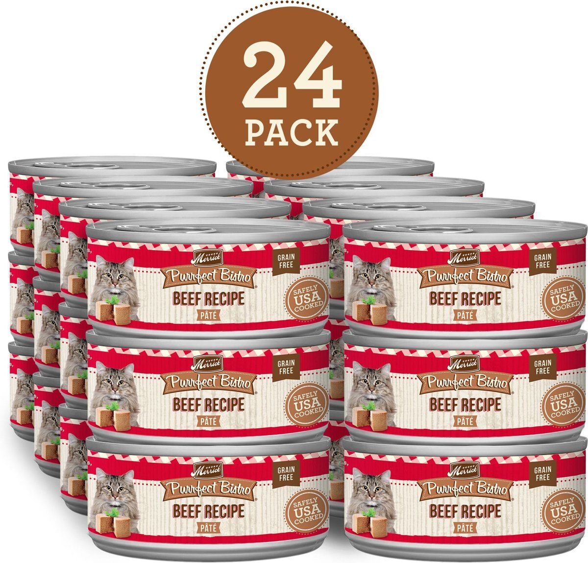 Merrick Purrfect Bistro Beef Pate Grain-Free Canned Cat Food