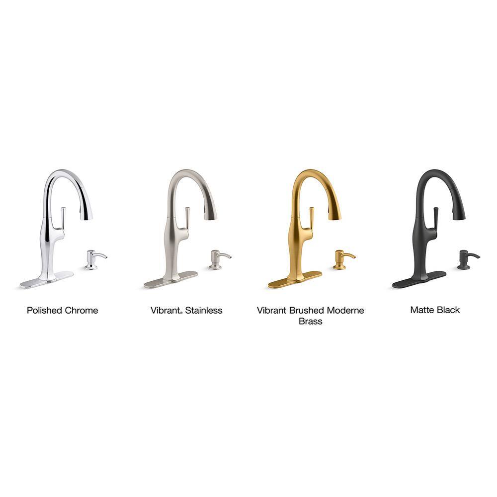 KOHLER Sundae Single-Handle Pull Down Sprayer Kitchen Faucet in Matte Black K-R29475-SD-BL