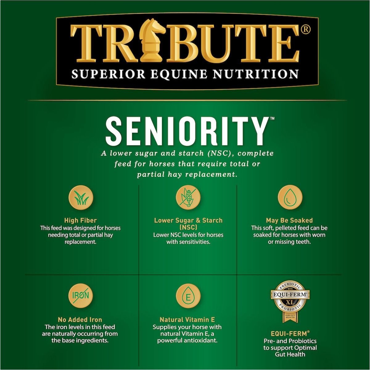 Tribute Equine Nutrition Seniority Pellet Low-NSC Horse Feed