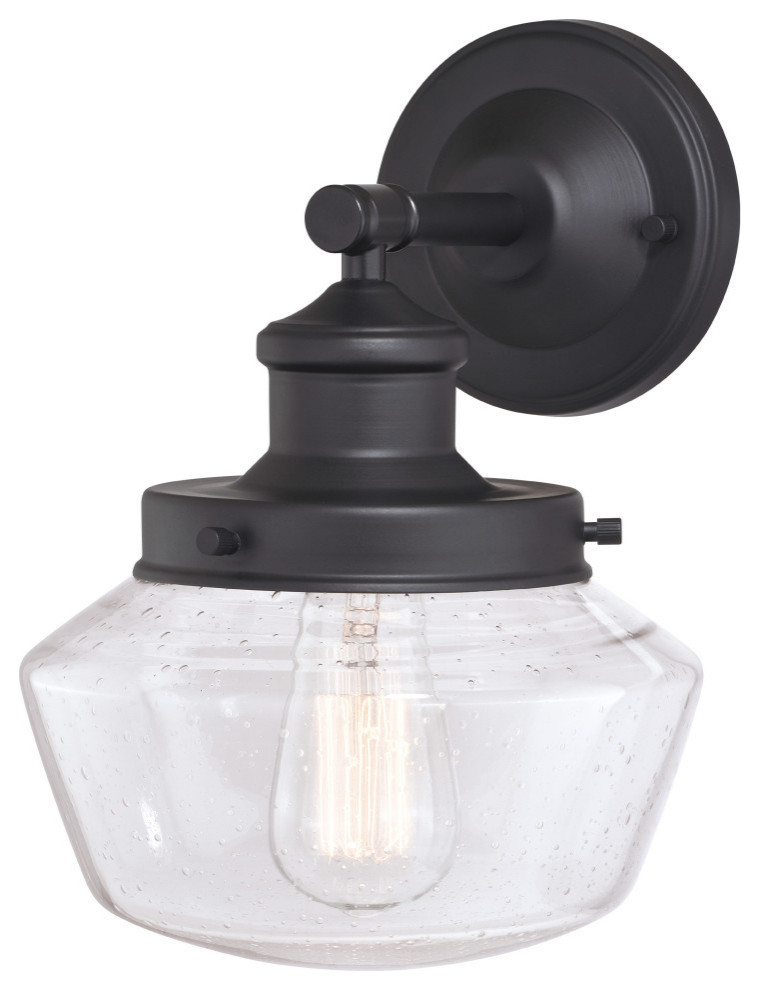 Collins 1 Light Wall Lantern   Farmhouse   Outdoor Wall Lights And Sconces   by Vaxcel  Houzz