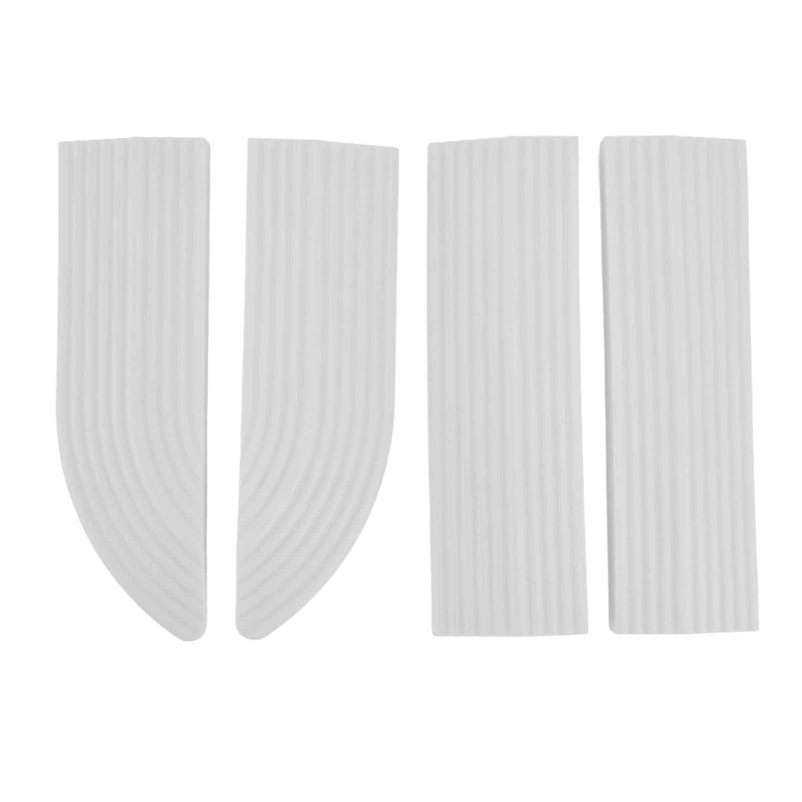 4pcs Universal Sweeper Door Sill Stair Wheelchair Door Sill Free Assembly Rubber Door Threshold Protectwhite